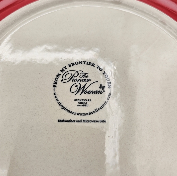 Pioneer Woman Retro Dots Dinner Plates 2 teal 1 red 1 floral - Picture 5 of 6